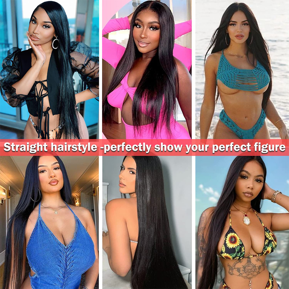 5x5 Lace Closure With Bundles Brazilian Straight Human Hair Weave Bundle With 4x4 Lace Closure Free Part Natural hair Extensions b1f1e