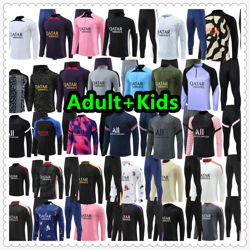 21 22 23 24 25 psgES tracksuit soccer jersey shirt football jerseys training suit jacket 23 2024 2025 chandal futbol survetement foot maillot de men and kids