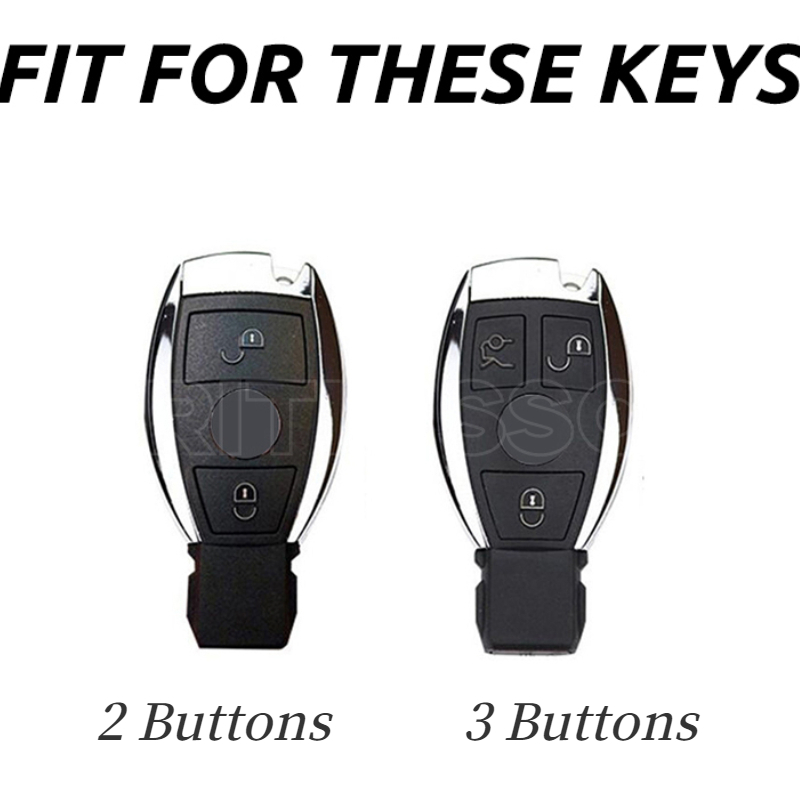 2/3 Buttons Car Remote Key Case Cover Shell Fob for Mercedes Benz A B G R Class GLA GLK W176 W204 W251 W463 CAR Accessories 3c9ab