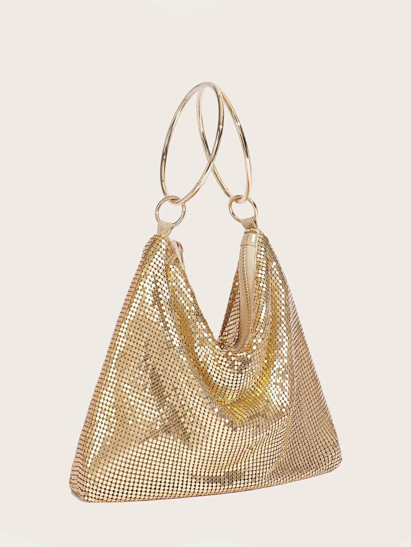 2024 Fashion Evening Bag Party Handbag for Women Large Capacity Gold Aluminum Sheet Purse 241126