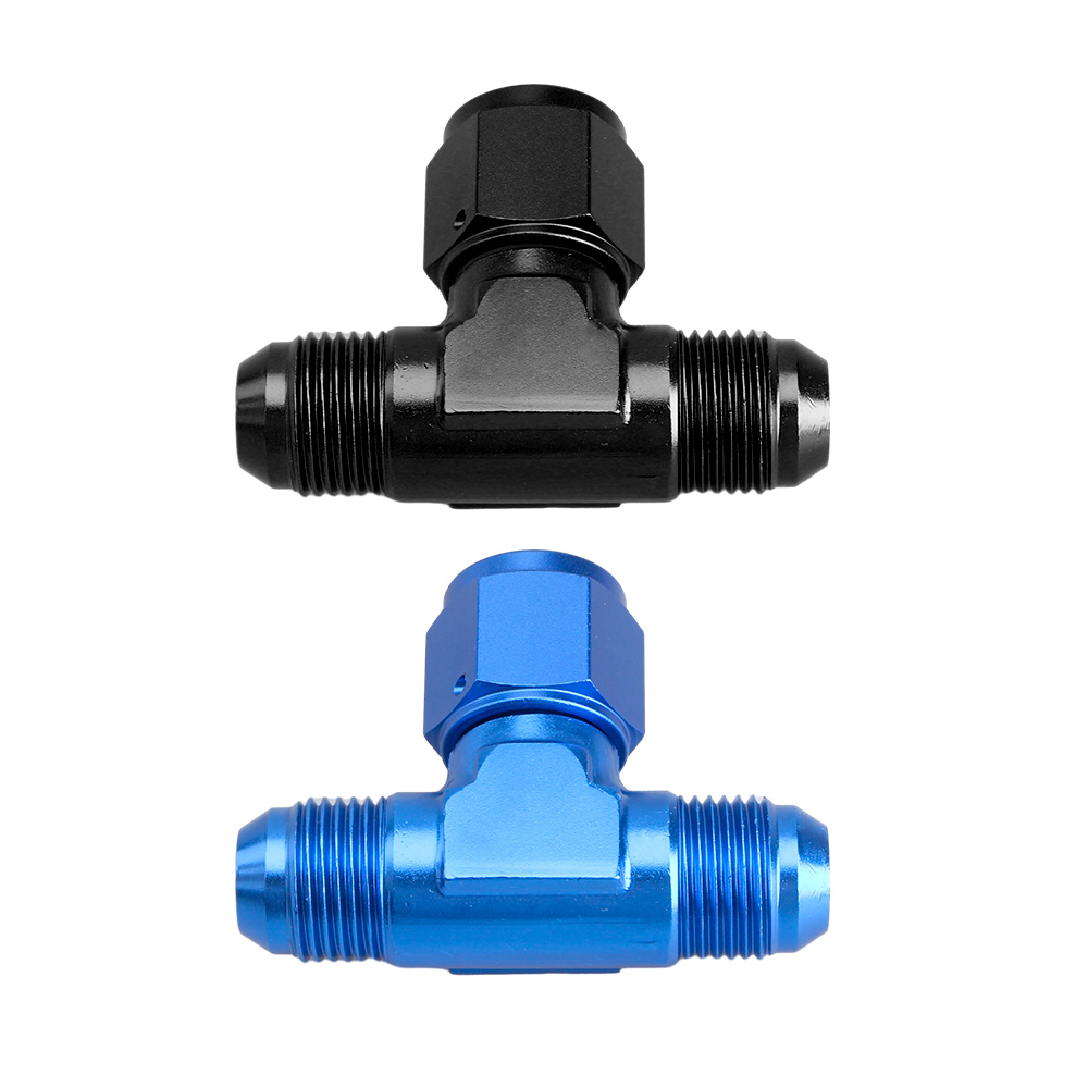 Aluminum Flare AN4 AN6 AN8 AN10 AN12 Female To Male Tee On Side Thread Fitting Adapter Black