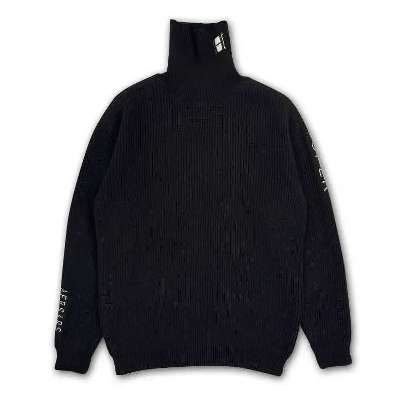 Mens knitted sweater turtle neck high neck black mens clothing floral jacket letter Maltry new plus size casual S W2411111