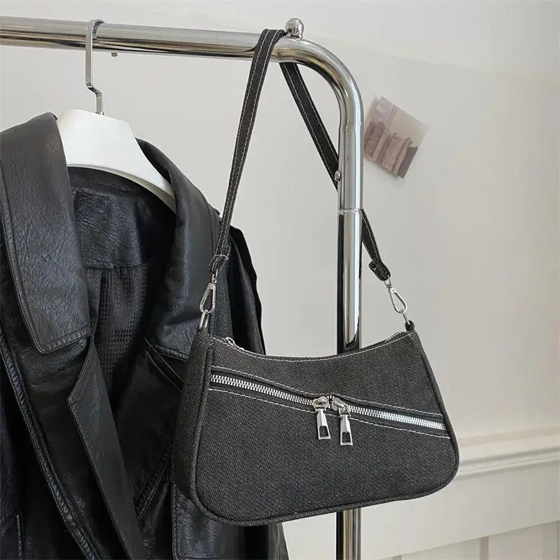 Womens Bag Korean Fashion Denim Shoulder Bag Handbag Wallet Bag Office Womens Bag 241111