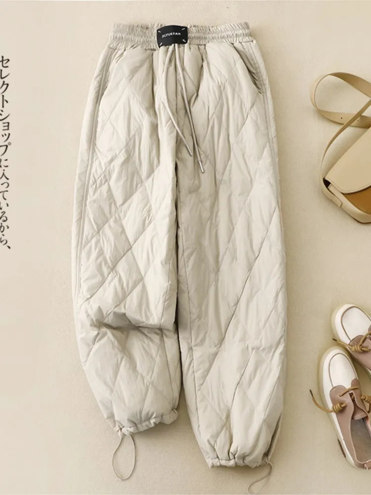 Ultra fine autumn pink apron cotton pants womens elastic high waist fashionable pink womens Trouser loose womens wide leg pants 241112