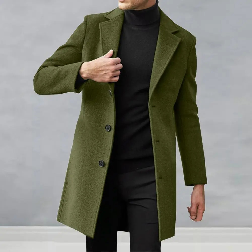 Spring and Autumn Cotton Coat Wool Blended Solid Color Casual Business Mens Wear Ultra Thin Windproof Jacket 241112