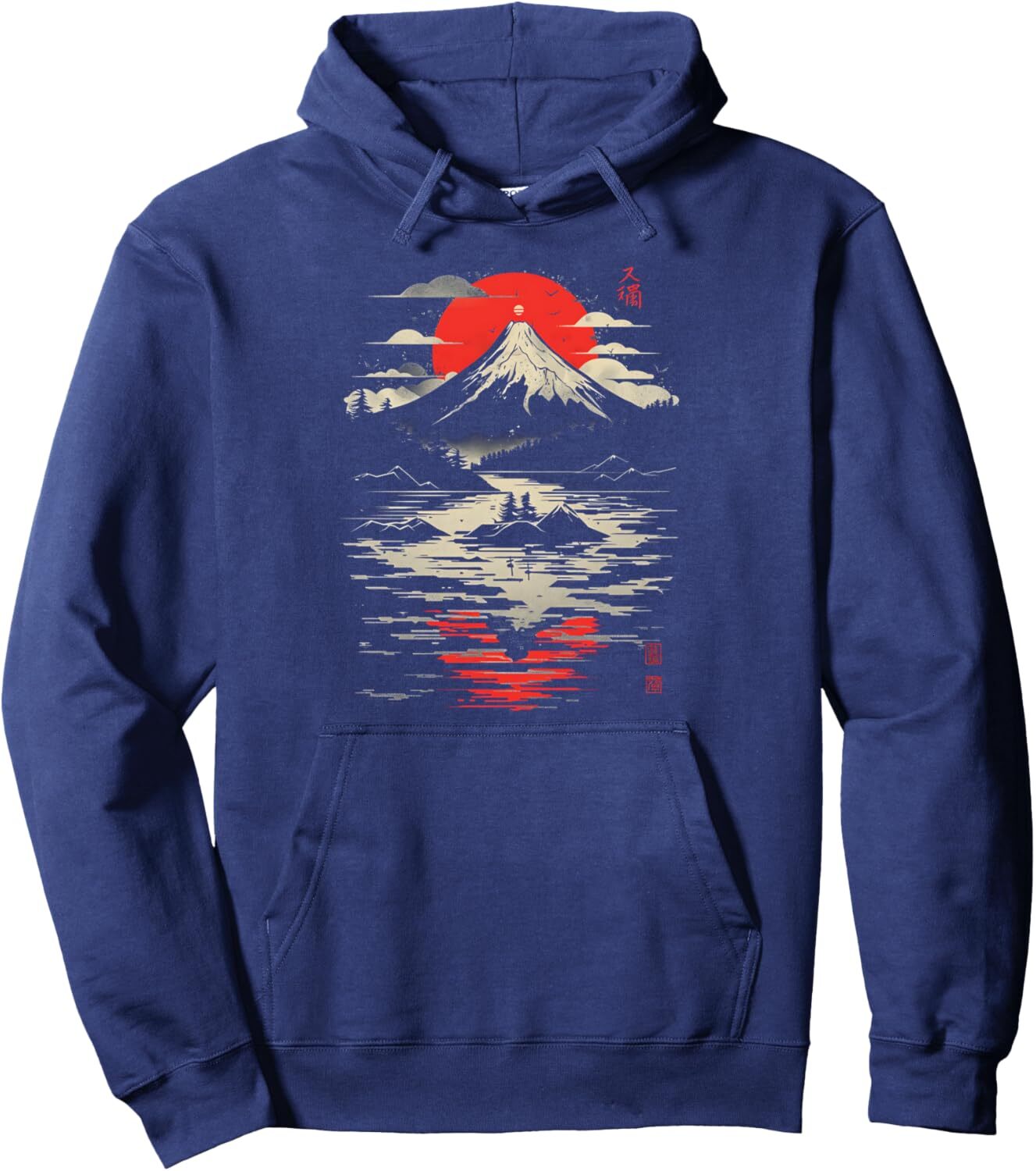 Hoodie for Mens Womens Japan Mount Fuji Japanese Art Sunset Graphic Nature Lover Pullover Hoodie Graphic Hoodies sweatshirt