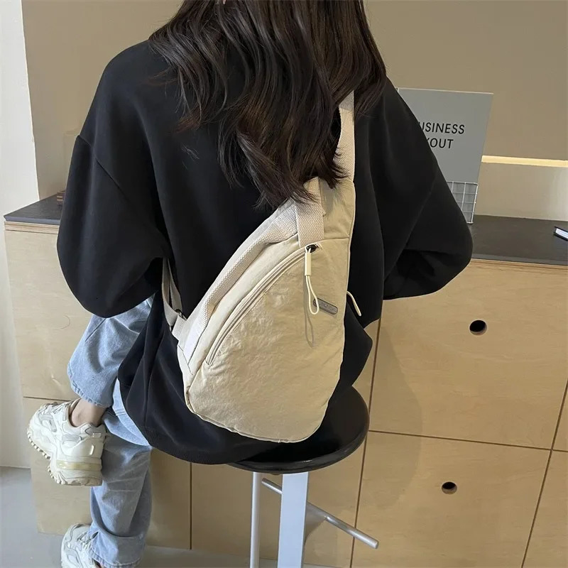 Breast bag Korean canvas Japanese mens shoulder messenger bag handbag wallet 241111