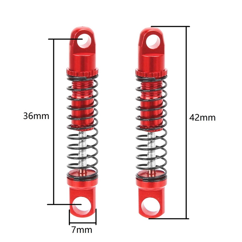 4X For WPL D12 RC Car Metal Rear Shock Absorber Damper With Mount Fixed Seat Upgrades Parts Accessories,1-Drop Ship