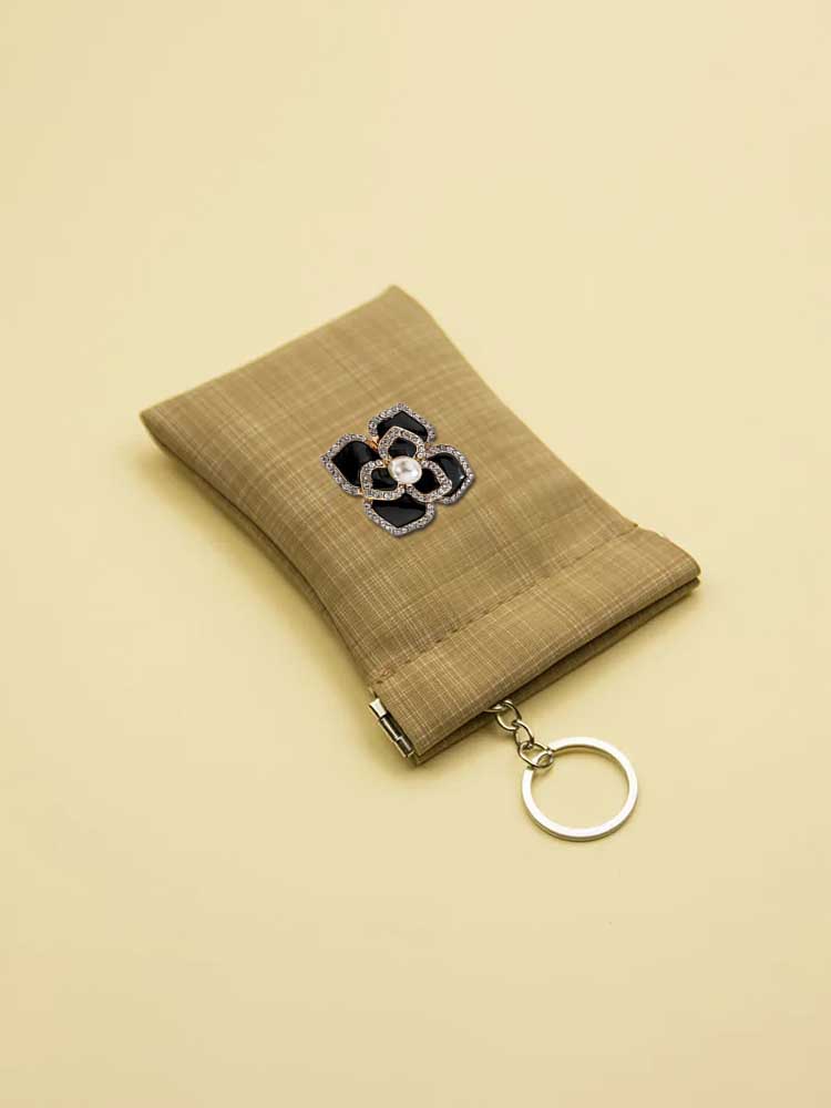 Key Wallets - Scratch-Resistant PU Coin Store Decor Multilayered Realism with Pearls dab84
