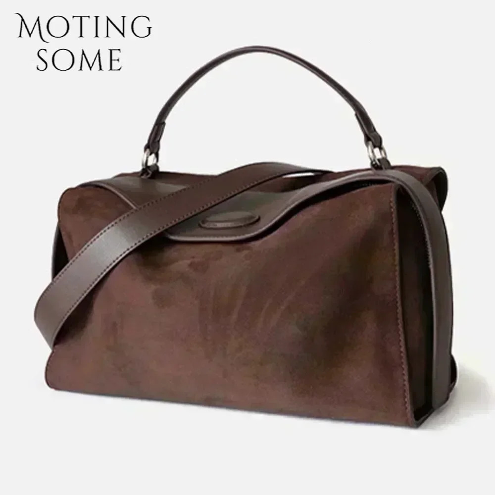 MS y Leather Women Bags Crossbody Boston Bag Soft Frosted Cowhide Handbag Autumn Daily Purses Casual Tote 241111