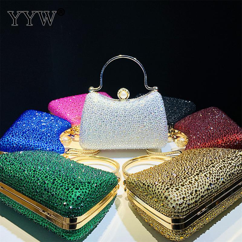 Wedding Purse 2023 Women Small Bag Bags Evening Handbags Diamonds Luxury Designer Metal Ring Handle Shiny Crystal Purse Party