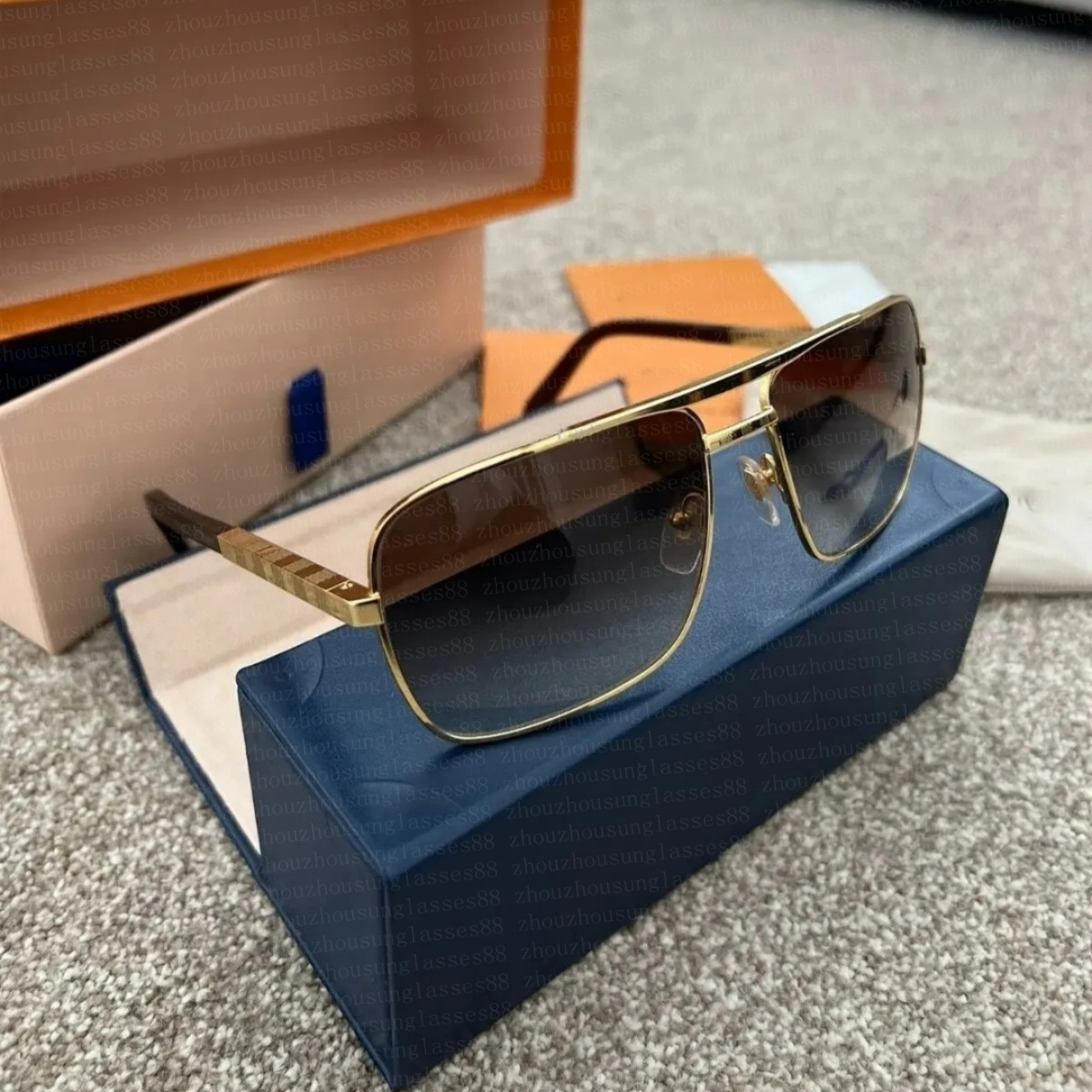 Luxury Fashion Classic Attitude Sunglasses For Men Square Frame Designer Sunglasses Unisex UV 400 Protection Gold Plated Glasses Many styles sunglasses Eyewear68