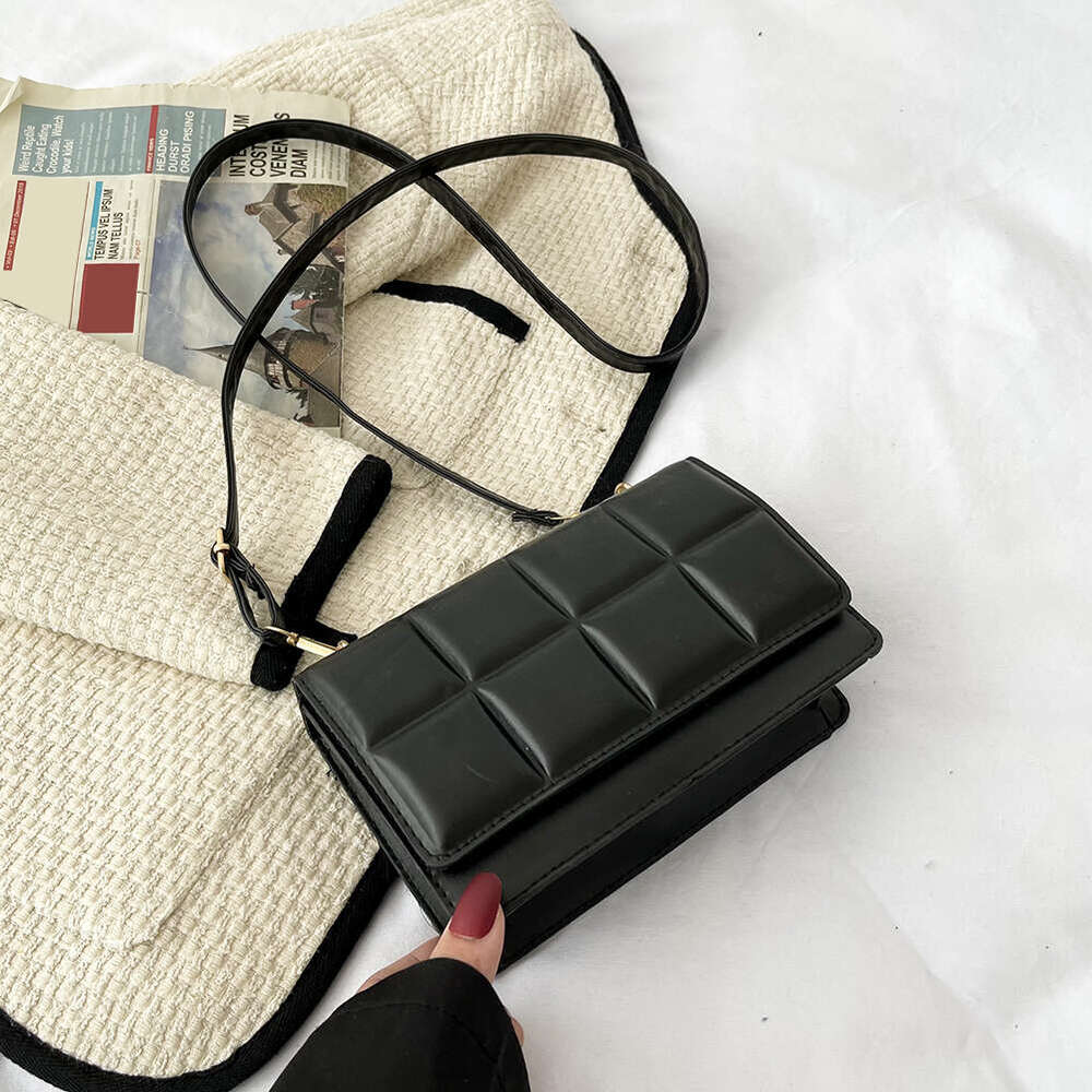 Chocolate Square PU Leather Crossbody for Women Travel Handle Handbag Fashion Shoulder Messenger Ladies Small Flap Bag