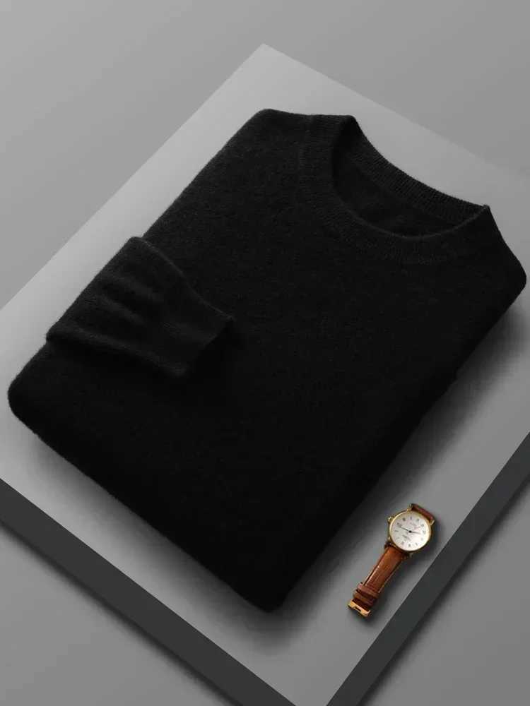 Spring Autumn 100% Wool Pullover Sweater Men O-neck Long-sleeve Cashmere Knitwear Female Clothing Mens ClothingXJ241111