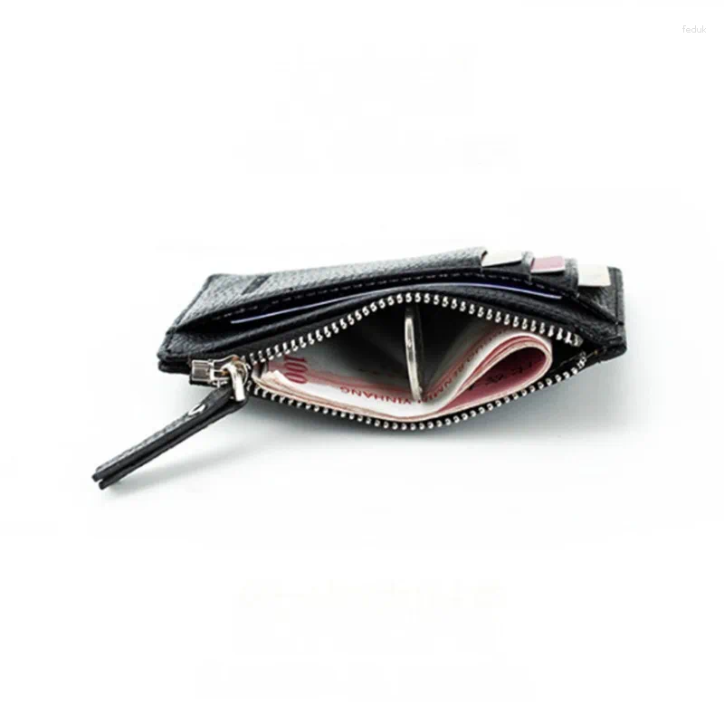 Wallets Wallet Mini PU Leather Card Holders Slots Purse Small Men Women Zipper Coin Pocket Ultra Thin Cardholder
