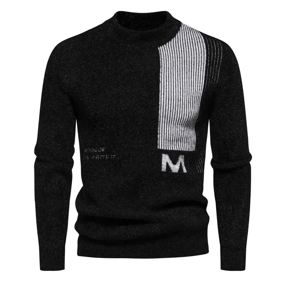 2025 mens trend sweater ultra-thin fit casual knitted turtle neck pullover top mens clothing W2411111