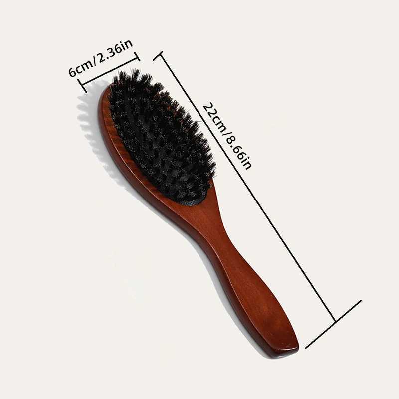 Natural bristle brush massage comb anti-static hair scalp blade brush beech wood handle hair brush comb styling tool W241112
