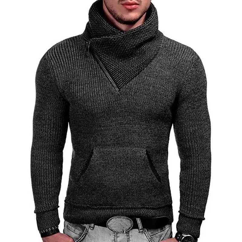 Autumn and Winter Mens Casual Solid Turtle Neck Mens Sweater Long Sleeve Knitted Sweater Pulling Flower Mens Ultra Thin Mens Jumper W2411111
