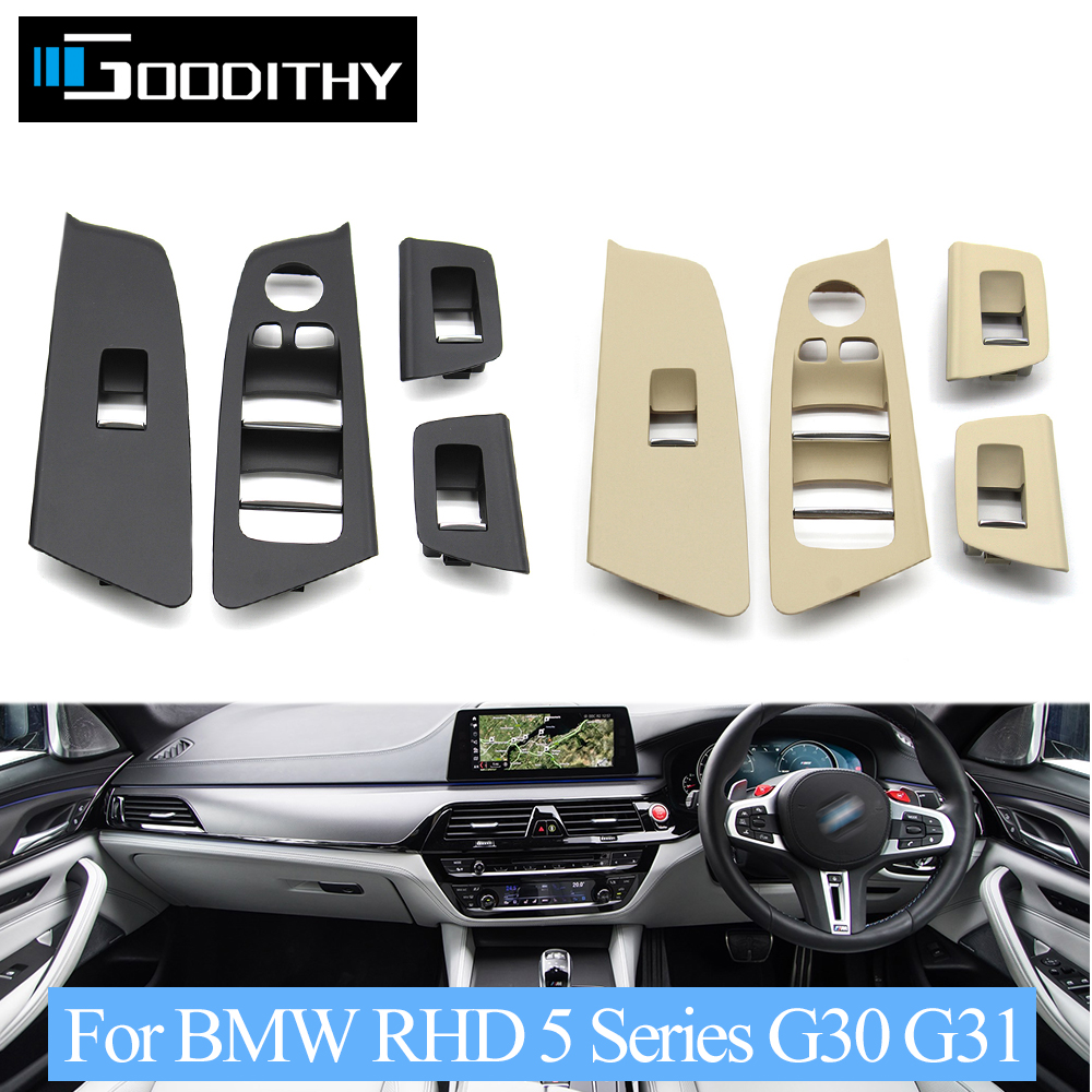 RHD Interior Car Front Rear Door Window Lift Switch Panel Cover Trim For 5 Series M5 G30 G31 F90 525 528 2017 2018 2019 2020 10b1c