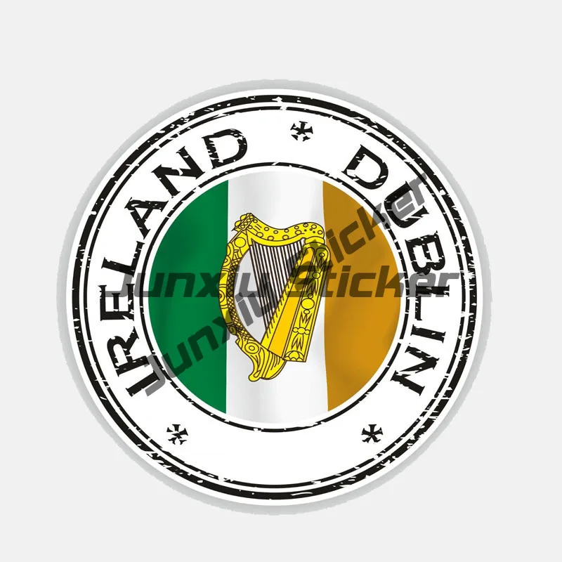 Lucky Shamrock Ireland Travel Stamp Car Sticker County Donegal Dublin Irish Decal for Cars SUV Laptop