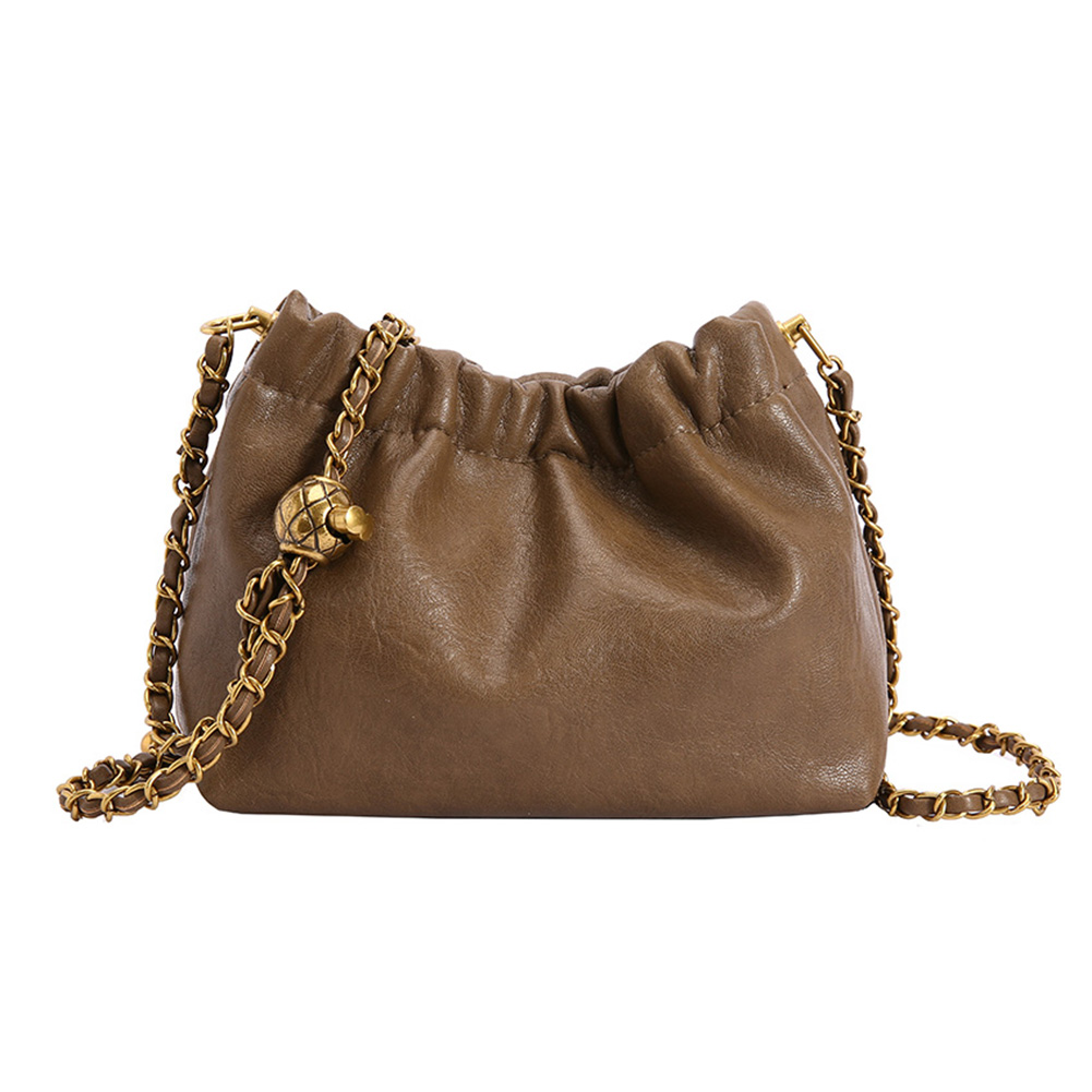 Women Chain Shoulder Bag PU Leather Crossbody Tote Bag Cloud Pleatd Hobo Bag Satchel Sling Bag Daily Dating Purse