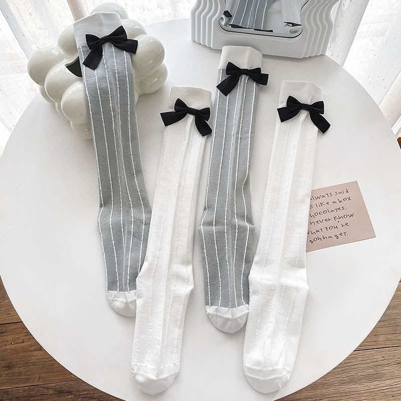 Japanese Style JK Long Socks Stockings Sweet Black Bowknot Kawaii Cute Women Stockings Lolita Sweet Girls Knee Socks Stockings 272fa