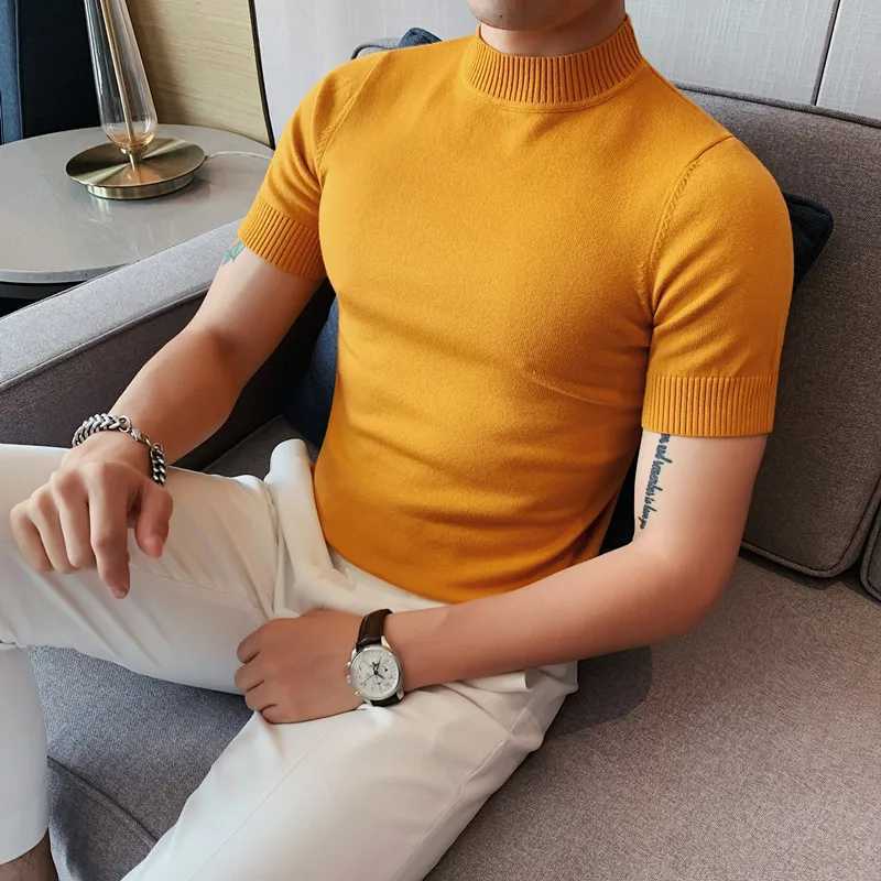 Sweater Korean luxury clothing autumn and winter new mens sweater high neck ultra-thin fit casual knitted turtle neck 4XL-M W2411111