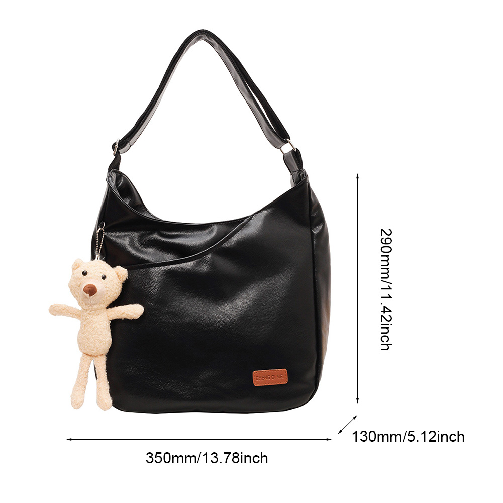 Women Leather Shoulder Bag Adjustable Strap Retro Tote Handbag Trendy Crossbody Sling Bag PU Bucket Tote Bag Daily Dating Bag