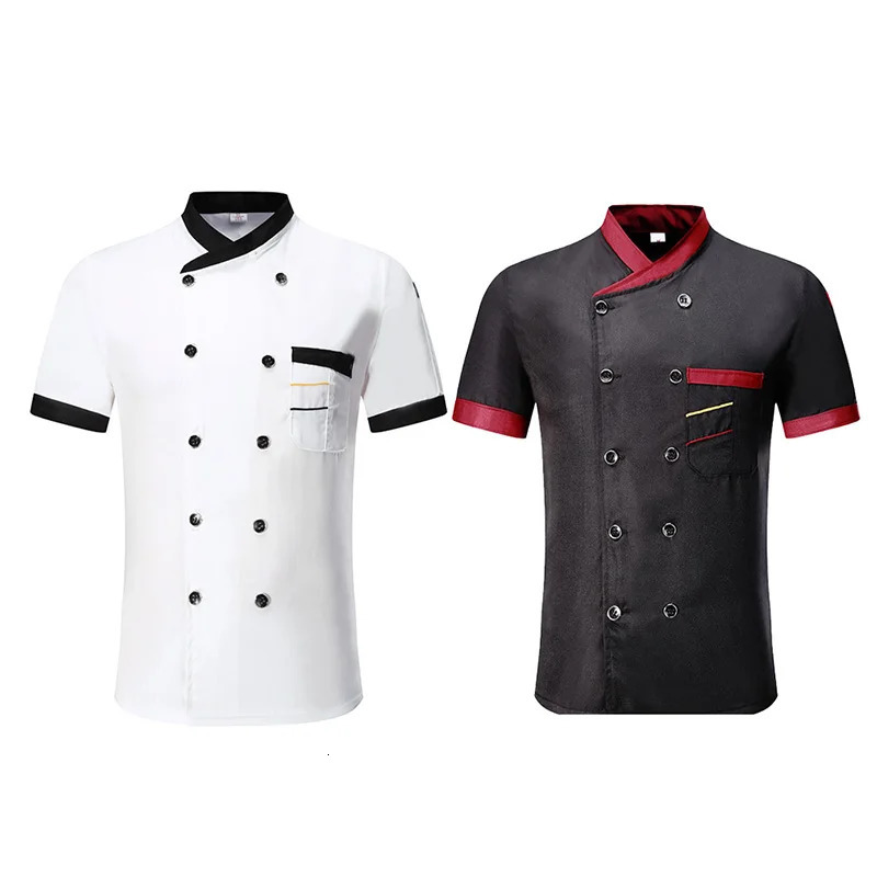 Unisex Chef Jacket Mens Restaurant Kitchen Uniform el Cooking Clothes Catering Shirt 240412