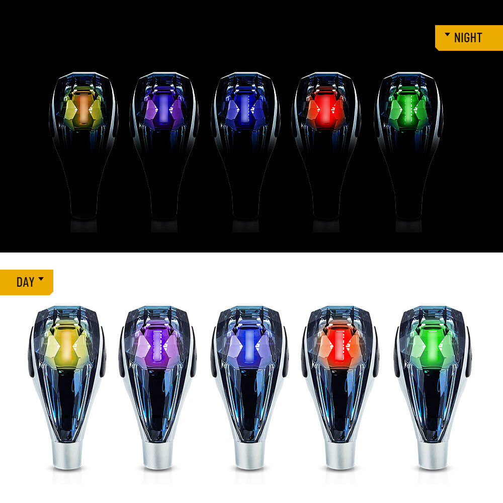 Crystal Cut Series Car Gear Shift Knob Touch Activated Multi-Color LED Light for Most Toyota Lexus Hyundai Mitsubishi Mazda 73cb7