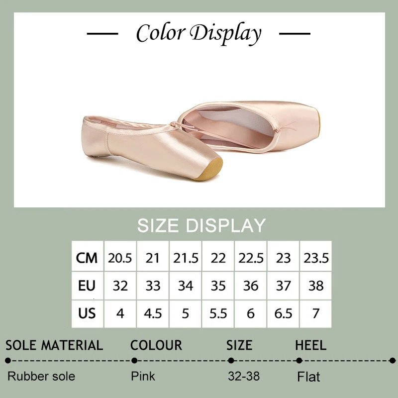 Womens Ballet Shoes Womens Pink Silk Ballet Dancer Ribbon Ballet Shoes Pointe Childrens Professional Ballet Shoes 241111
