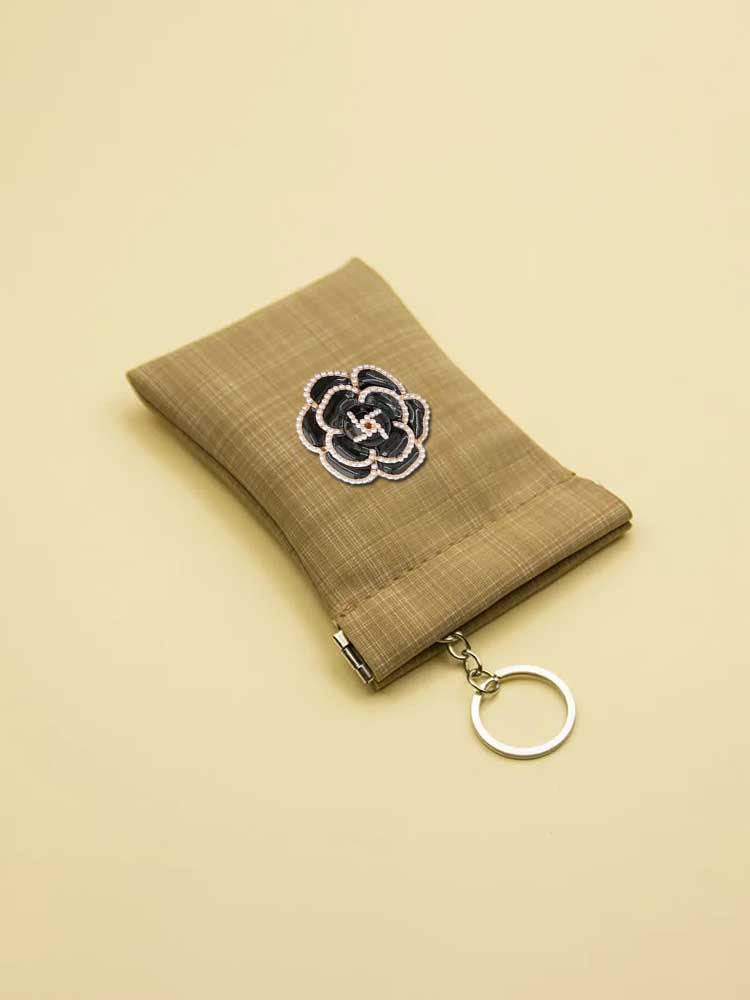Key Wallets - Scratch-Resistant PU Coin Store Decor Multilayered Realism with Pearls dab84