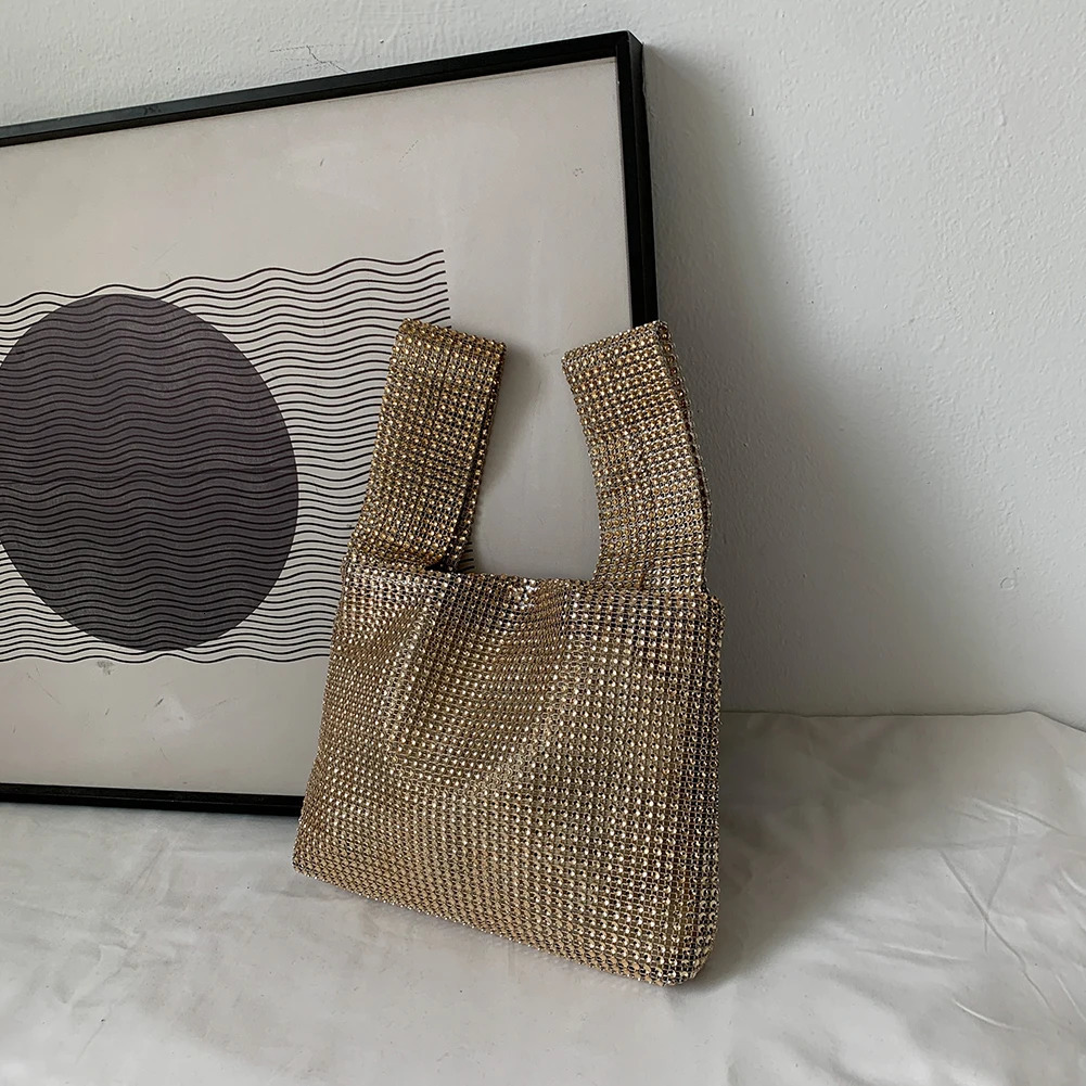 Crystal Handbags Bling Clutch Bag Glitter Party Evening Gold Versatile Small Tote 241112