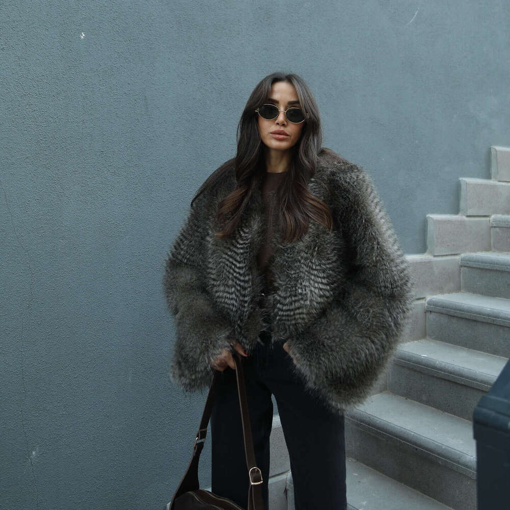 shanshi fur coat women Autumn New Women's Solid Color Premium Short Plush Fur Coat