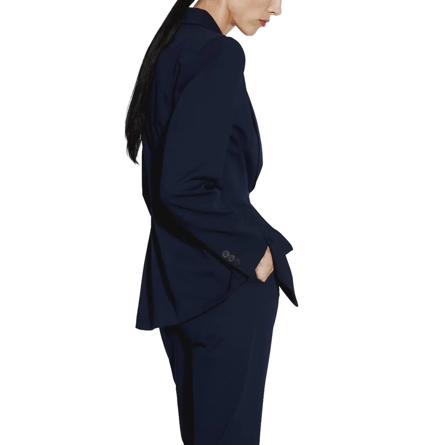 Womens suit jacket patchwork decoration slim fit casual version 2-button top 241111