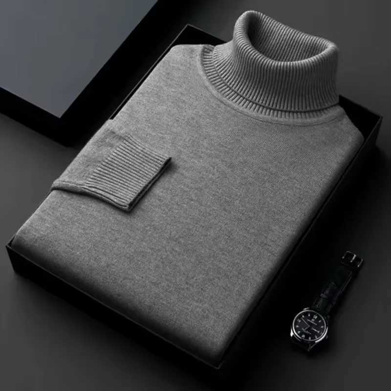 Mens anti pilling sports shirt high-quality knitted turtle neck sports shirt ultra-thin fit long sleeved floral solid color mens clothing W2411111