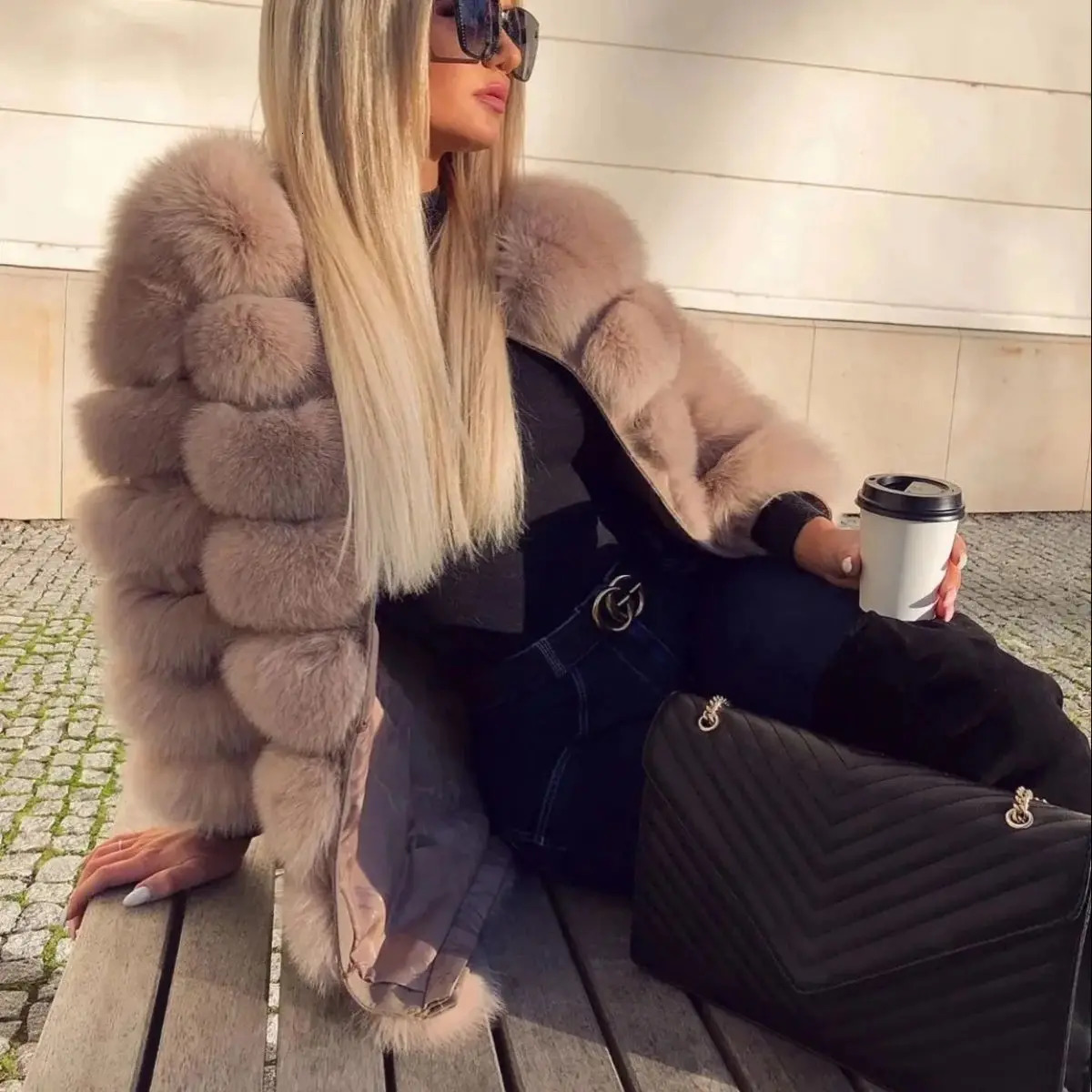 Natural Real Fur Coat For Womens Warm Winter Vest Furry Clothe Outerwear large size 2024Girls Jacket 241112