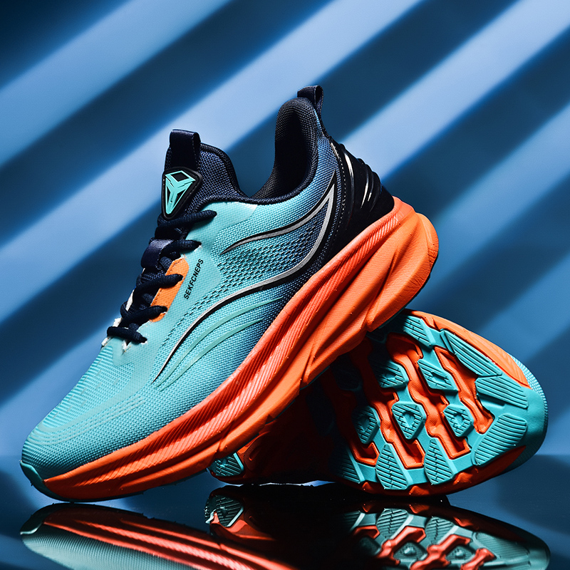 Fashionable cushioning running shoes, sports trendy shoes, casual breathable mesh shoes, versatile trend