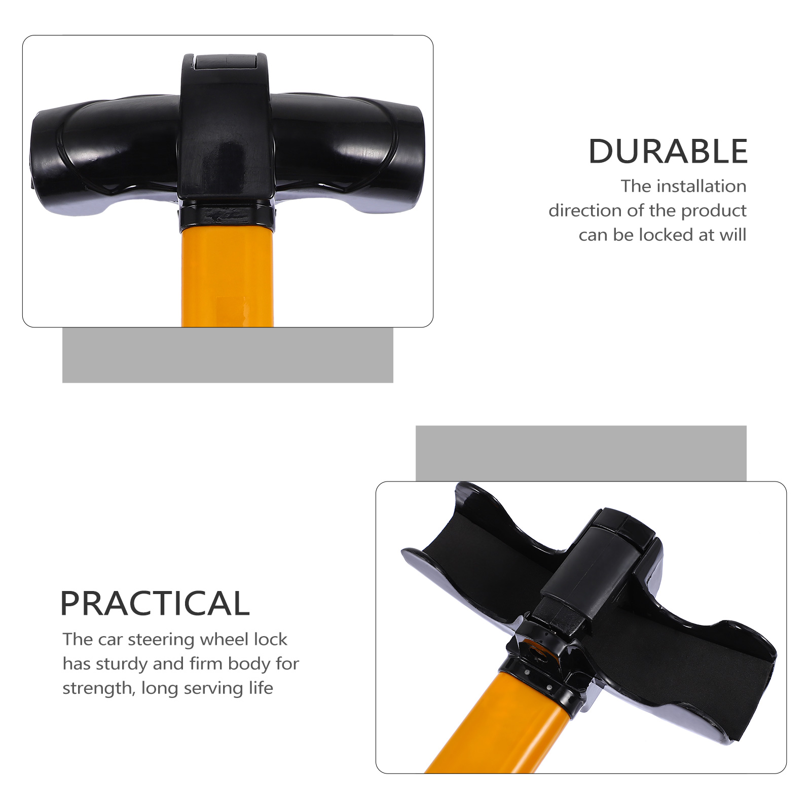 Car Steering Wheel Anti-theft Lock T-shaped Lock Automobile Interior Supplies 0090d