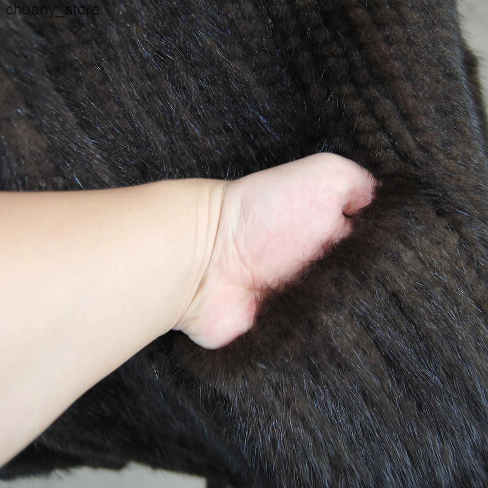 Scarves Long winter real mink scarf for women natural mink shawl for women knitted real mink Pashmina scarf for women L240910