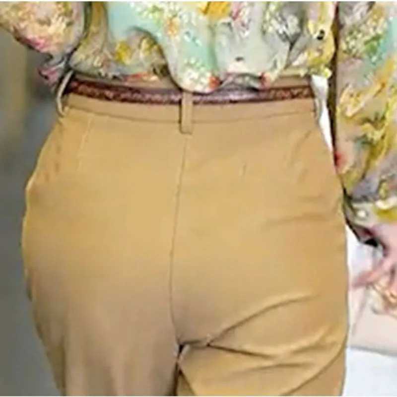 White pants spring and autumn high waisted dress close-up artist high-end feeling closed lady Ele straight close-up artist black as pants M241111