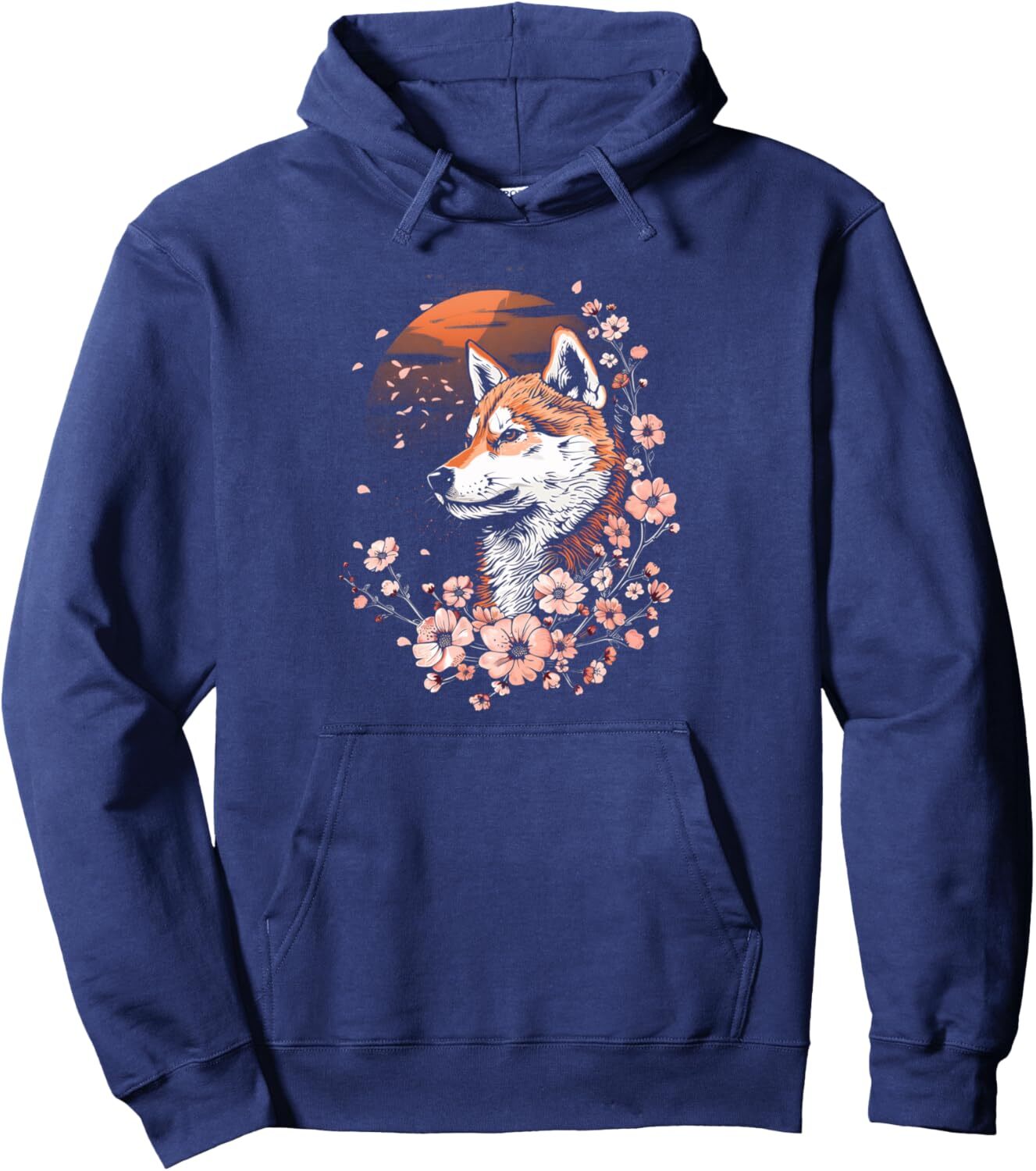 Hoodie for Mens Womens Husky Flower Japan Anime Kawaii Dog Lover Sakura Design Pullover Hoodie Graphic Hoodies sweatshirt