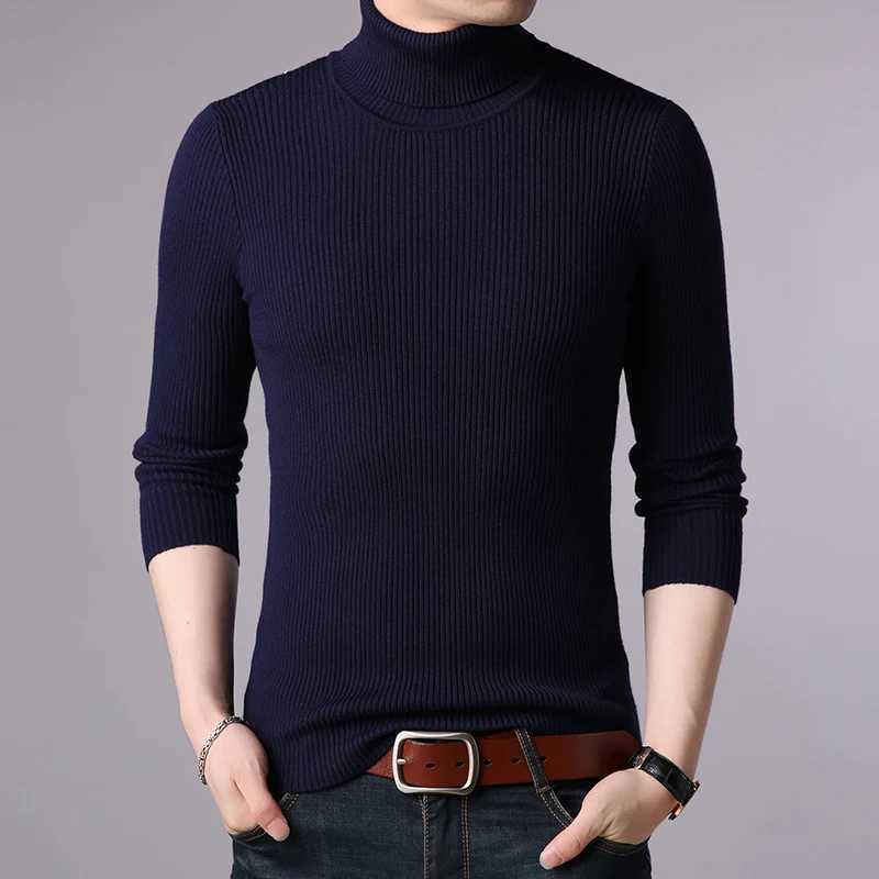 Hot 2023 new winter mens black turtle neck ultra-thin fit winter floral mens solid color knitted sweater mens W2411111