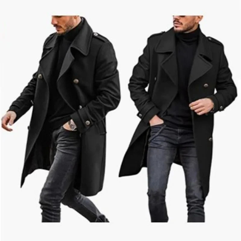 Wool mens clothing autumn and winter casual fashion outdoor warm thick coat mens clothing 241112