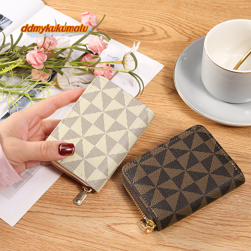 Fashionable Small Women's ID Card Cover Zero Wallet One piece Zipper Bag #4 ddmykukumalu