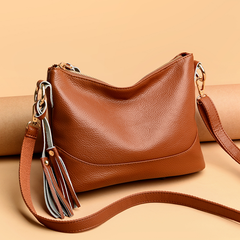Crossbody Bags Soft Leather Women Brand Designer Ladies Handbag Purses Travel Female Shoulder Bag Large Capacity Adjustable Strap