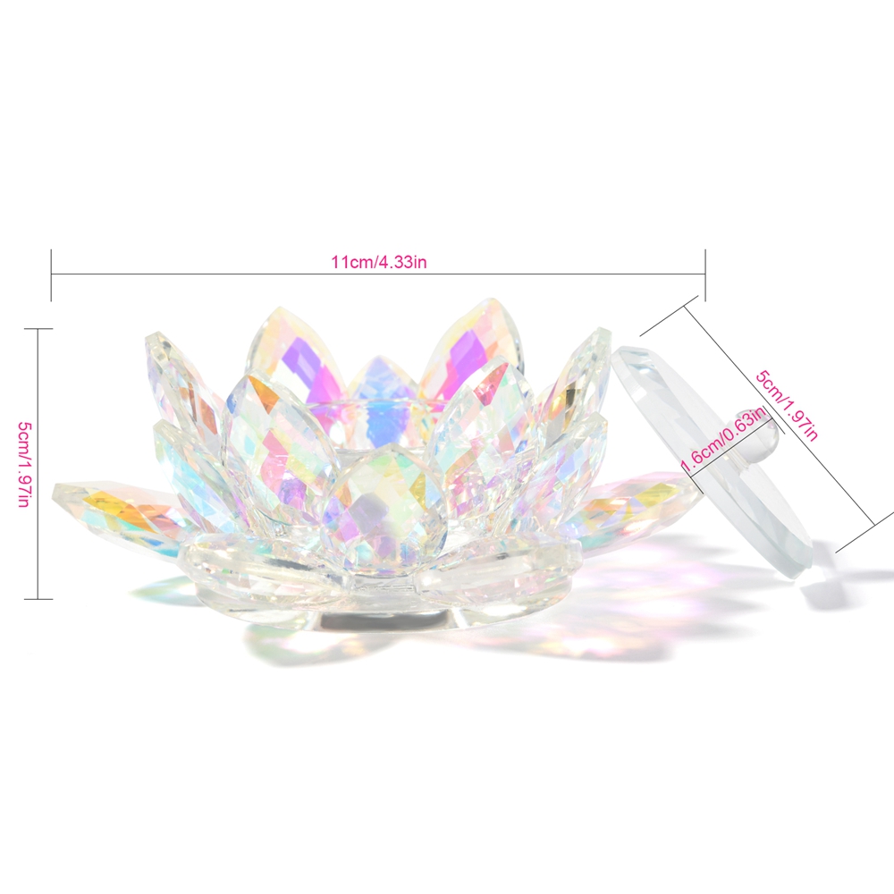1PC Rainbow Lotus flower Cup Acrylic Liquid Dish Crystal Clear Glass Nail Cup with Lid Bowl for Acrylic Powder Nail Art Tool