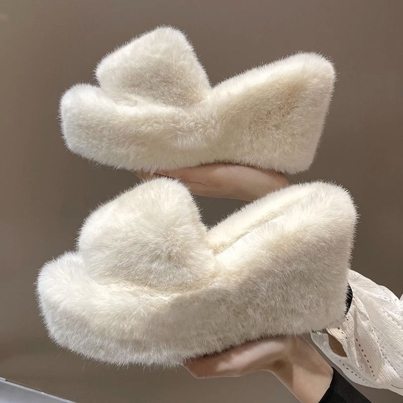 Women's New Autumn/Winter Thick Bottom Slope Heel Home Soft Bottom Cotton Mop.