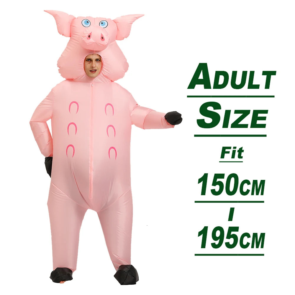 Adult Mascot Pink Pig Inflatable Costumes Halloween Cosplay Costumes for Man Woman Animal Party Role Play Disfraz 241111