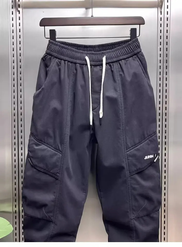 autumn and winter cargo pants mens trend handsome retro loose bunched feet leisure outdoor sports 241112